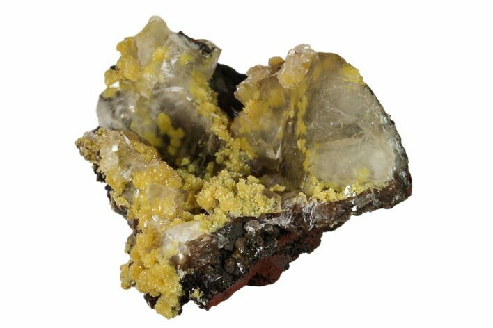 Mimetite and Calcite Crystals on Limonitic Matrix - Mexico #157140